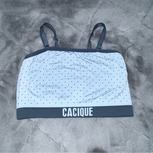 Girls cacique blue & blue polka dot reversible bra size large 12/14